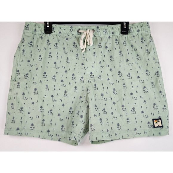 Marine Layer Other - Marine Layer Shorts Mens Large Teal Beach Hawaiian Style Drawstring Swim Trunks